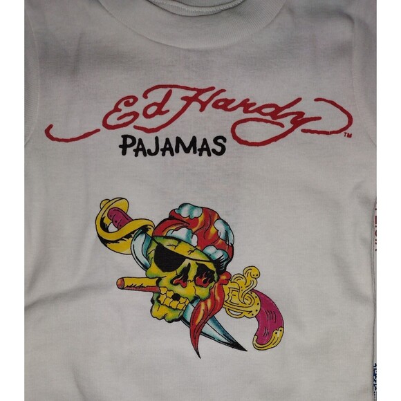 Ed Hardy Kids Pajamas Size 3/4 Hollywood Edition Skull Dagger NWT - Picture 7 of 9